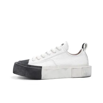 CROOKED CARD Durable Breathable Low-Top Canvas Shoes Unisex White