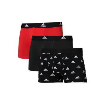 Adidas Quick-Drying Breathable Comfortable Anti-Friction Men's 3 Pack Black/Red/All Over Print Logo & Black Belt