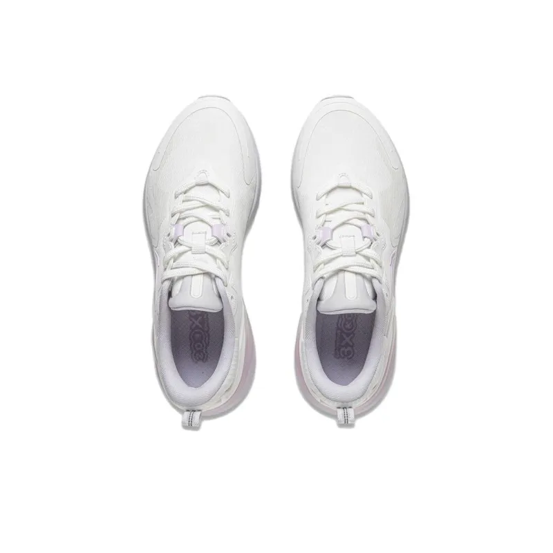 LiNing Cushioning Breathable Wear Resistant Low Top Running Shoes Women's Mist White-3