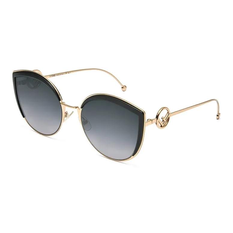 FENDI Plate And Metal Cat Eye Sunglasses Women's Gradient-0