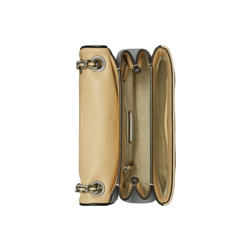 TORY BURCH Fleming Patent Leather With Nappa Leather Crossbody Bag, Shoulder Bag Trumpets Women's Light Yellow-2