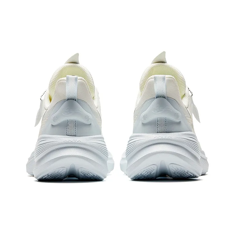 Anta Leaf 3.0 Waterproof And Breathable Height Increasing Low Top Sprint Running Shoes Women's White Gray-3