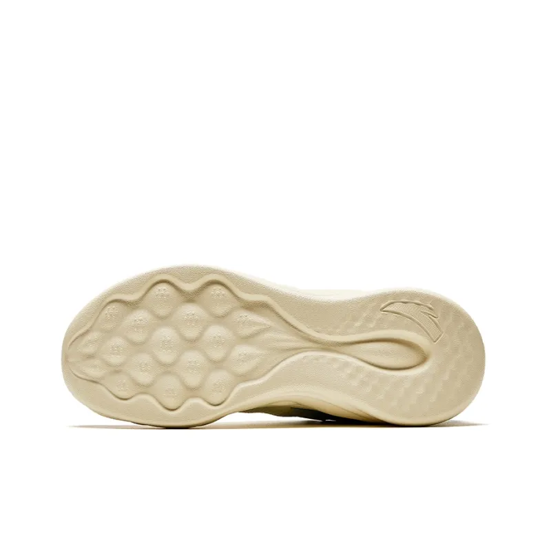 Anta Mianbomb 2 Cushioned Wear Resistant Slip Resistant Low Top Running Shoes Women's Beige Green-4