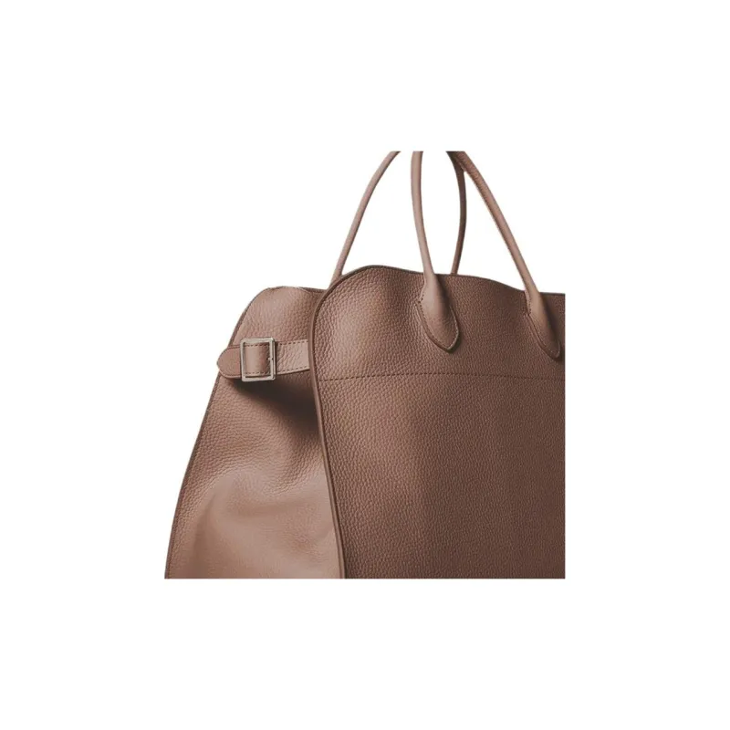 THE ROW Margau Grained Calfskin Tote Bag Shopping Bag Handbag Women's Taupe-4