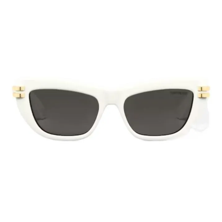 DIOR Acetate Irregular Shape Sunglasses Women's White-1
