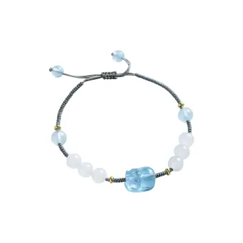 Best Wishes Bracelets Pale Greenish White Jade Unisex