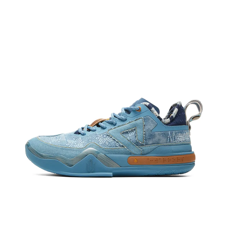 PEAK Wiggins AW1 Taiji Cushioning Wear Resistant Low Top Basketball Shoes Men's Denim Blue-0