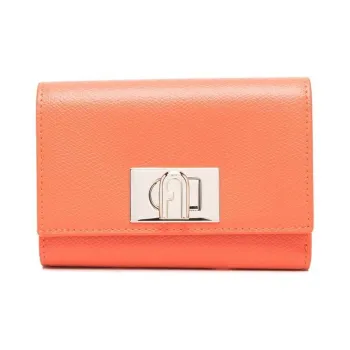Furla Leather Wallet Small Size Women's Orange