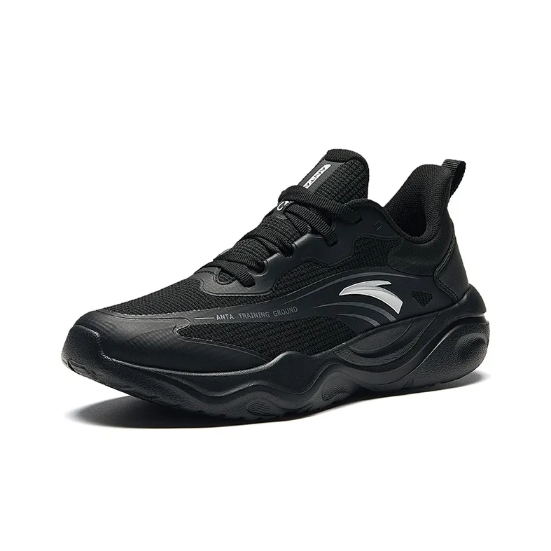 Anta Abrasion Resistant Low Top Training Shoes Women's Black-1