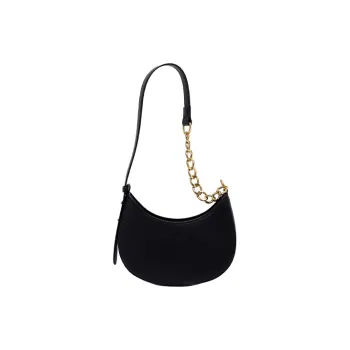 HAWA PU Saddle Bag Shoulder Bag Moon Bag Medium Size Women's Brown/Black/White