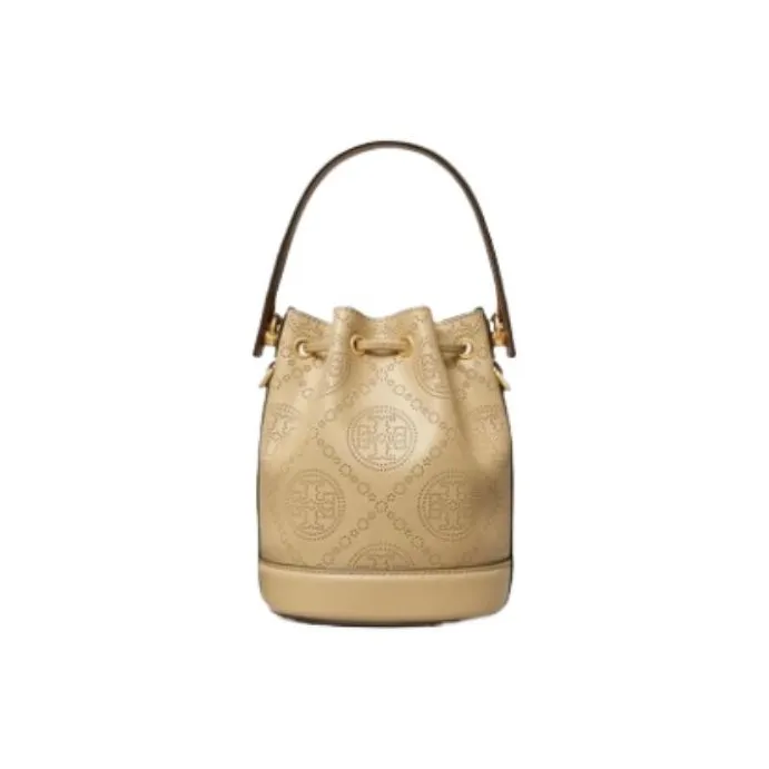 TORY BURCH T Monogram Cow Leather Bucket Bags Shoulder Bag Crossbody Bag Handbag Mini Women's Almond Pink-2