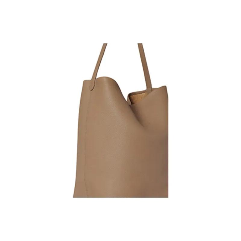 THE ROW N/S Park Cow Leather Bucket Bag, Tote Bag, Shopping Bag, Shoulder Bag, Handbag Tubas Women's Taupe-4