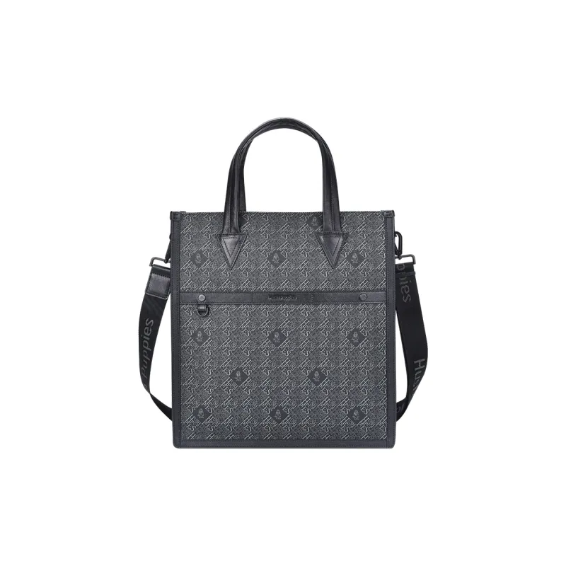 Hush Puppies Cow Leather, Synthetic Leather Briefcase Large Size Men's Gray/Black-1