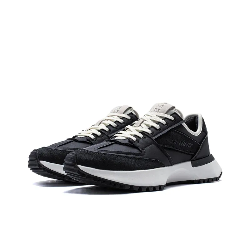 LiNing 001 VNTG Cushioning Breathable Low Top Running Shoes Men's Black-2