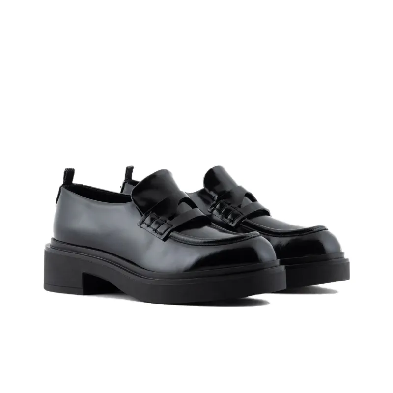 EMPORIO ARMANI Penny-slot Chunky Leather Loafers-2