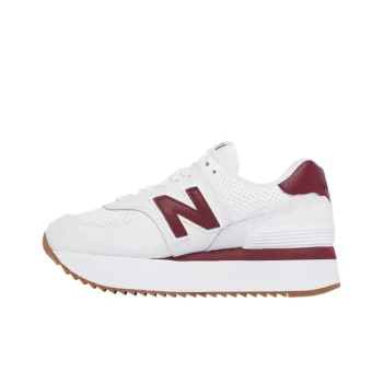 New Balance NB 574 Shock Absorbers Low Top Running Shoes Unisex White Red