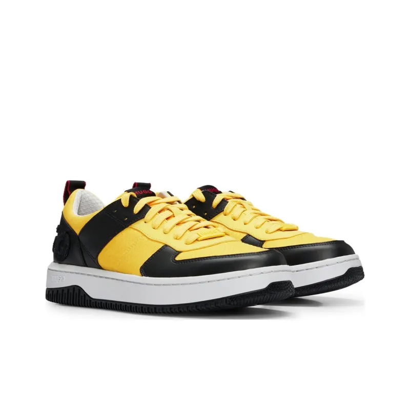 HUGO BOSS Wear-Resistant Low-Top Skateboard Shoes Men's Black Yellow-2