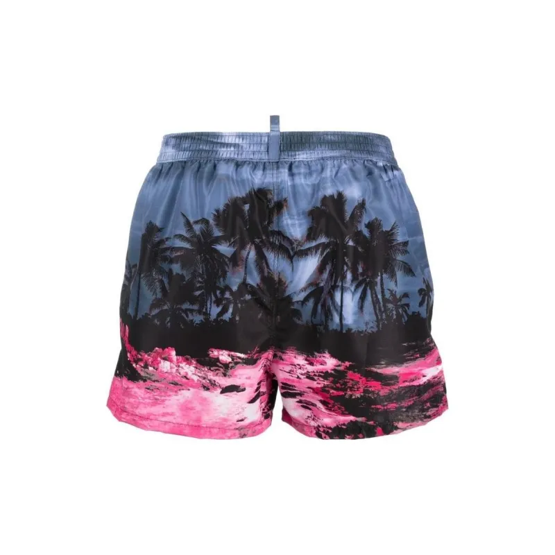 DSQUARED 2 Graphic Printed Drawstring Swim Shorts-1