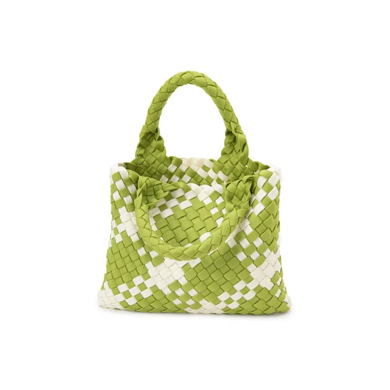 VENOF Cow Leather Handbag Medium Size Women's Don't Be Anxious Banana Green/Exotic Viola Purple-10
