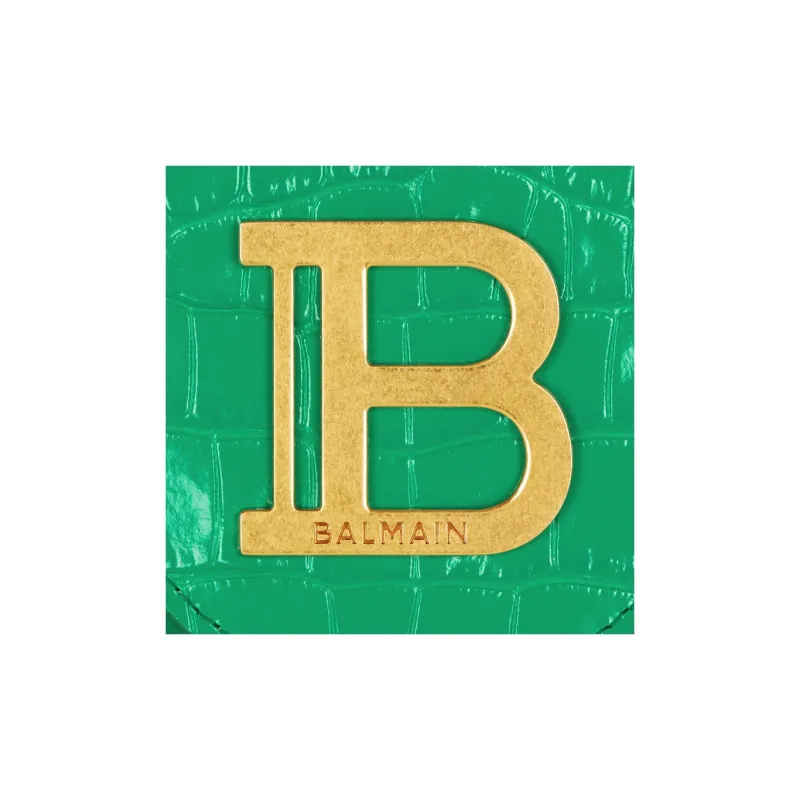 BALMAIN B-BUZZ Calfskin Wallet Women's Green-4