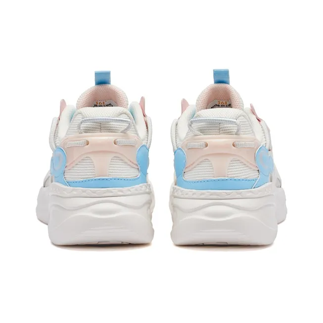 361° Dragon Eyes Dragon Eyes Breathable And Lightweight Low Top Running Shoes Women's Feather White/Transparent Pink-3