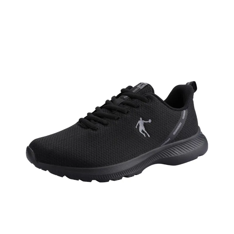 QIAODAN Cushioning Anti Slip Wear Resistant Breathability Low Top Running Shoes Men's Black Gray Color-2