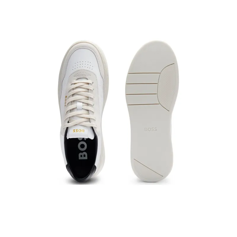 HUGO BOSS Low Top Skateboard Shoes Men's White Gray-4