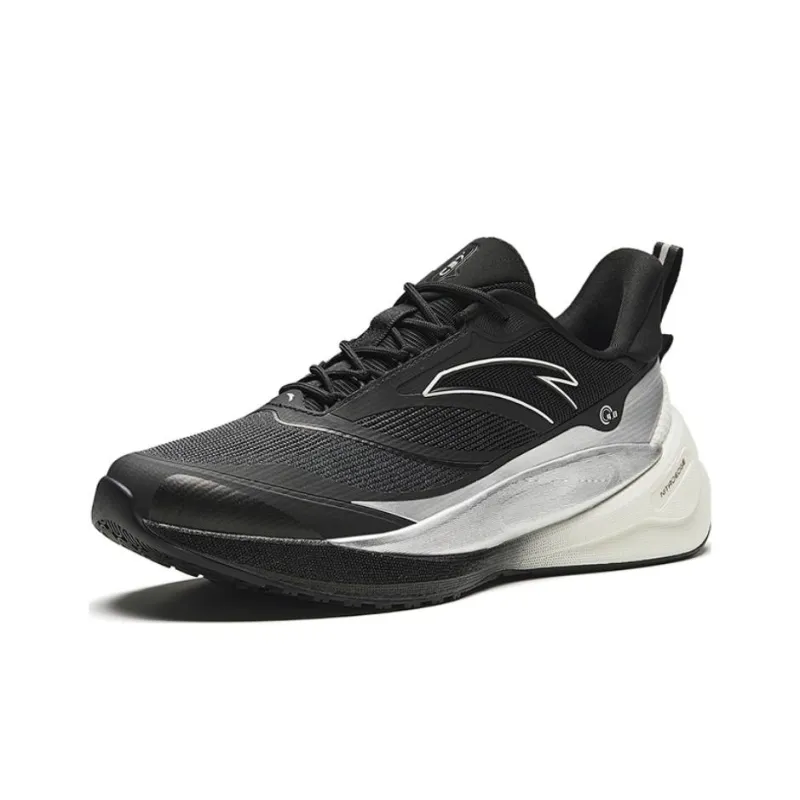 Anta C37 Series Cushioning, Wear Resistant Low Top Sprint Running Shoes Men's Black Silver-1