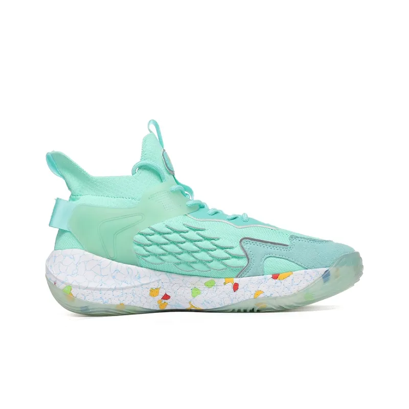 VOIT Basketball Shoes Men High Top Mint Green-1