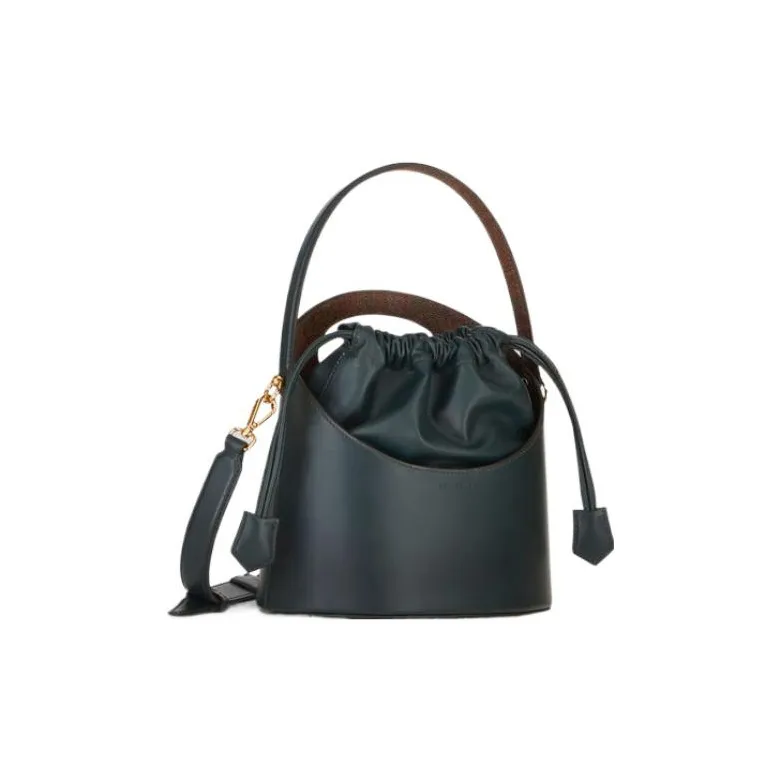 ETRO Calfskin Bucket Bags Shoulder Bag Crossbody Bag Handbag Regular Women's Dark Green-1