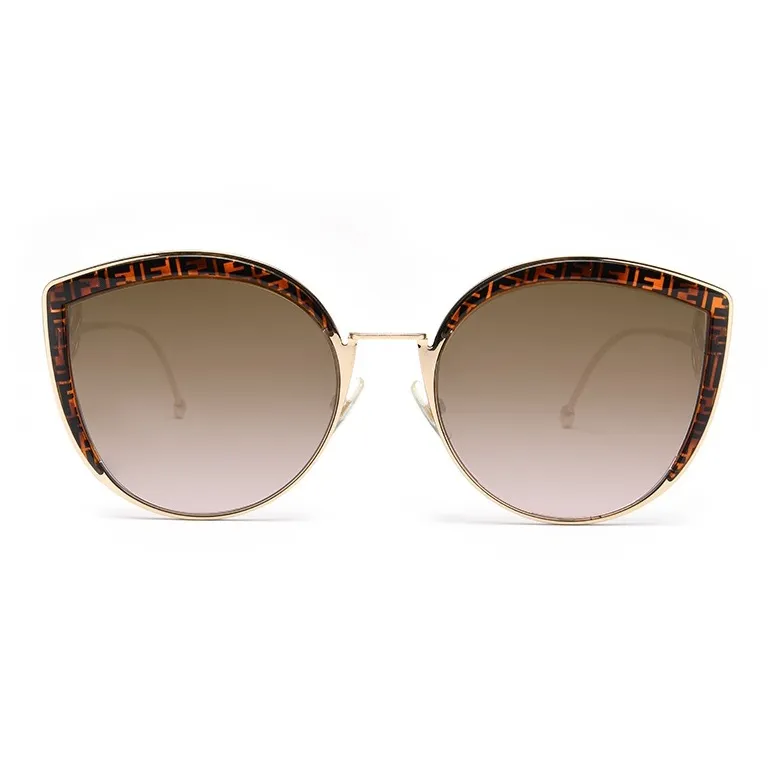 FENDI Plate And Metal Cat Eye Sunglasses Women's Gradient-4