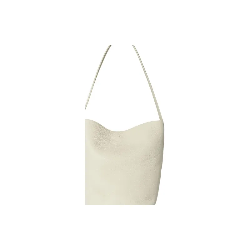 THE ROW N/S Park Grain Calfskin Bucket Bag Tote Shoulder Bag, Handbag Trumpets Women's Ivory White-3