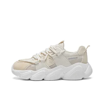 Warrior Paw Shoes Cushioned Anti Slip Wear Resistant Breathable Lightweight Low Top Chunky Sneakers Women's Beige Khaki