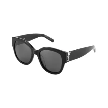 SAINT LAURENT Logo plaque Round frame Sunglasses