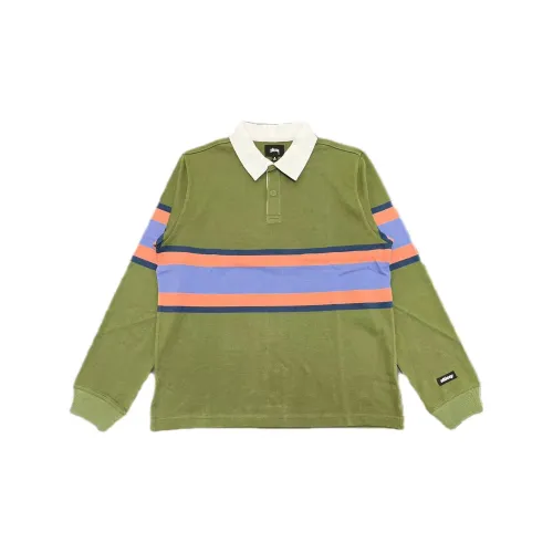 Stussy Polo Shirts Men Olive Green