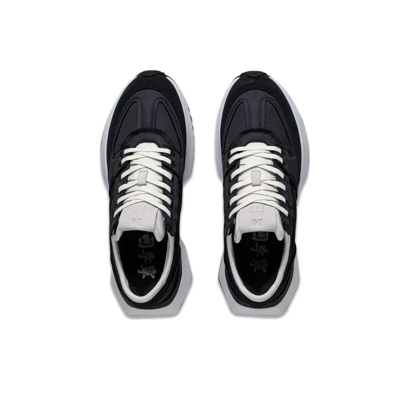 LiNing 001 VNTG Cushioning Breathable Low Top Running Shoes Men's Black-3