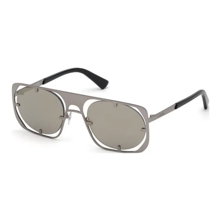 DIESEL Metal Irregular Shape Sunglasses Men's Gray-0
