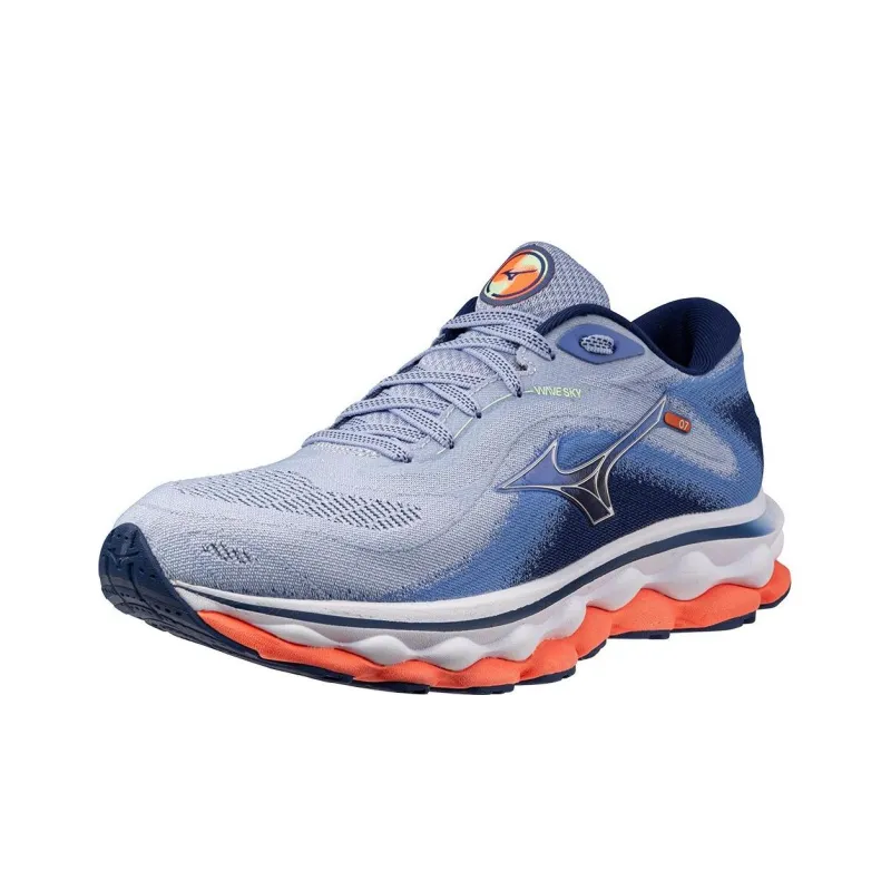 Mizuno Women's Wave Sky 7 'Blue Heron Silver'-2