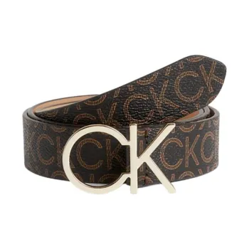 Calvin Klein Logo Print Buckle Belt