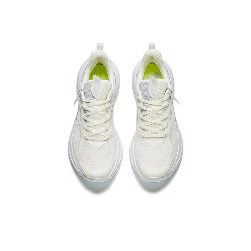 Anta Leaf 3.0 Waterproof And Breathable Height Increasing Low Top Sprint Running Shoes Women's White Gray-2