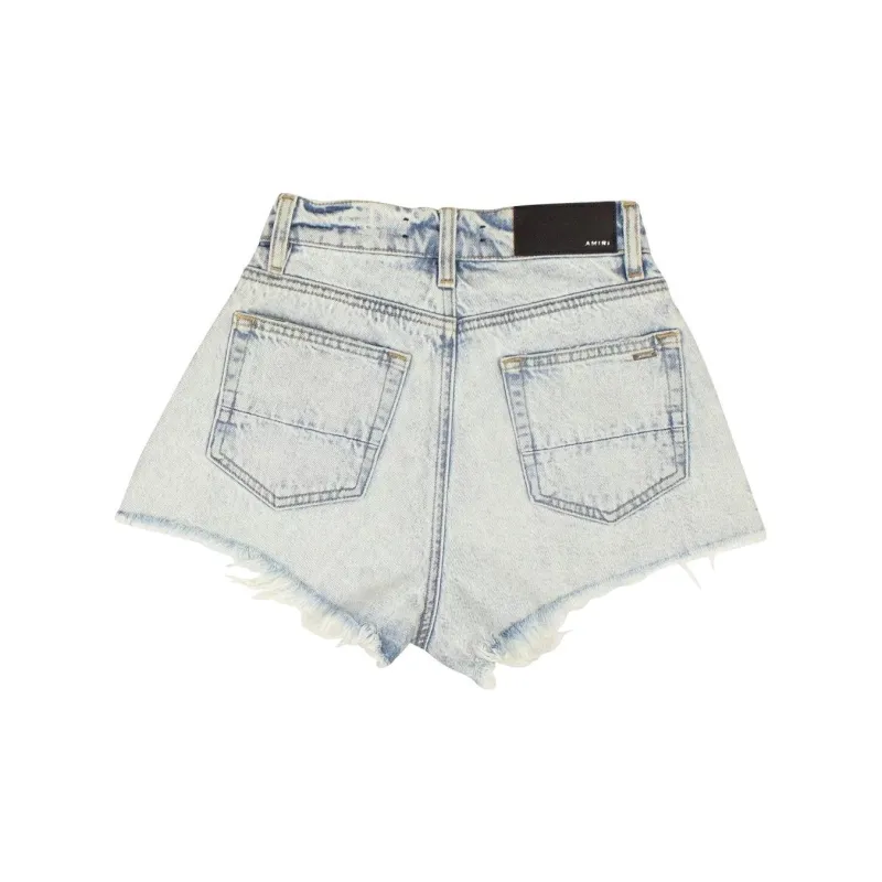 AMIRI Denim High Waisted Track Shorts 'Blue'-1