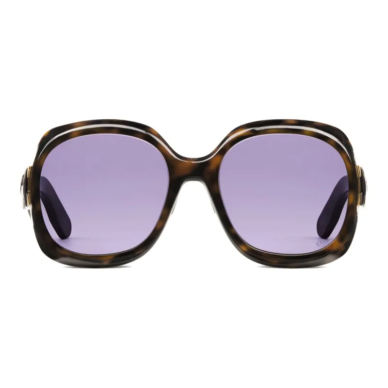 DIOR Acetate Irregular Shape Sunglasses Women's Brown-1