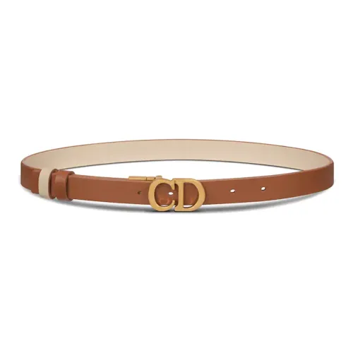 DIOR Cow Leather Leather Belts Women's Brown Width: 2CM