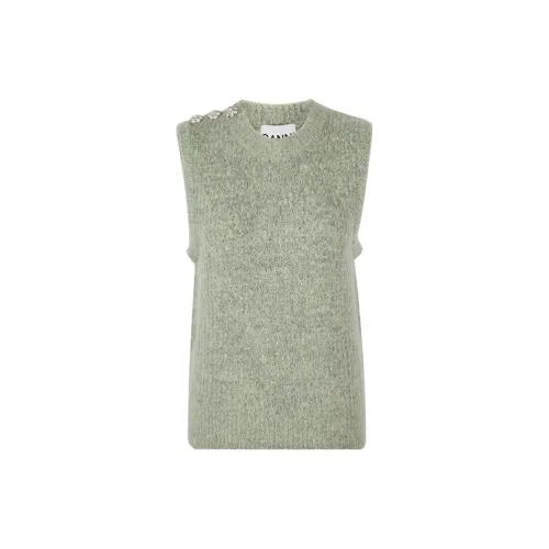 GANNI Vests Women's Gray Green