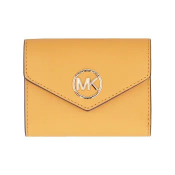 MICHAEL KORS Cow Leather Wallet Small Size Women's Yellow