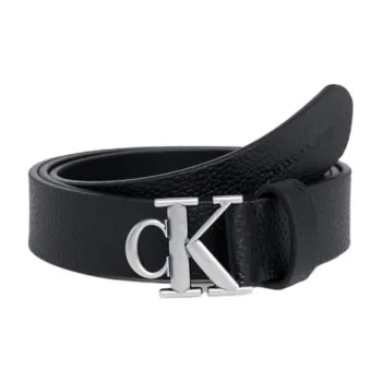 CK/Calvin Klein Classic Logo Smooth Buckle Leather Leather Belts Women's Black Width  2.5CM