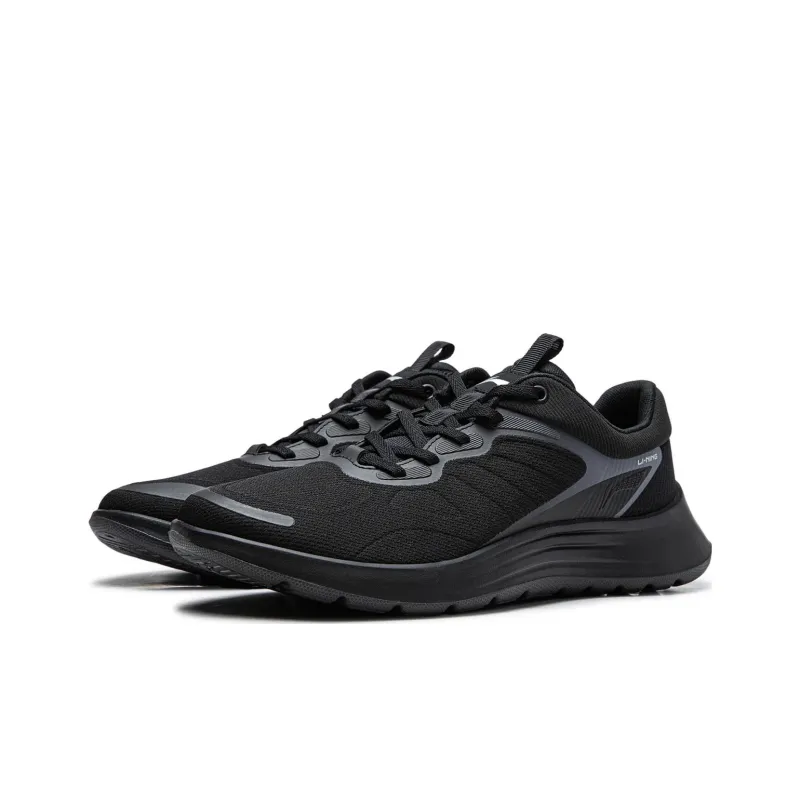 LiNing Feather Cushioning Breathable Low Top LIGHT FOAM Technology Running Shoes Men's Black-2