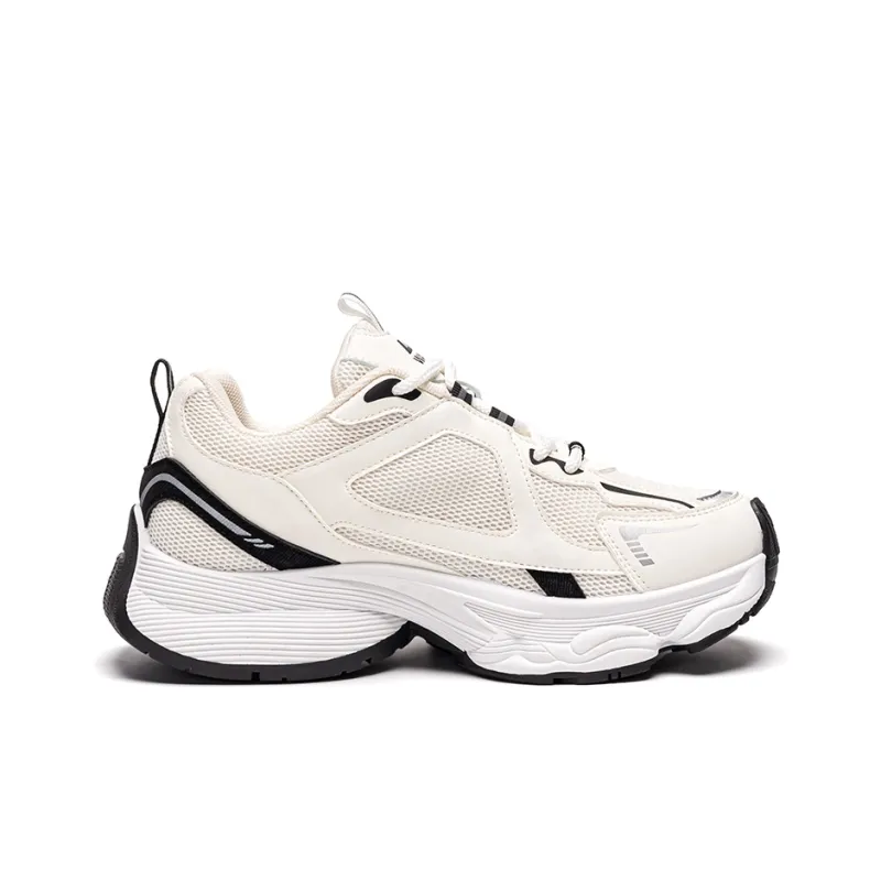 Warrior Anti Slip Wear Resistant Low Top Chunky Sneakers Women's White Black-1
