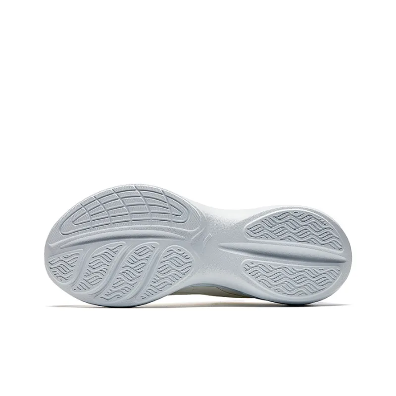 Anta Leaf 3.0 Waterproof And Breathable Height Increasing Low Top Sprint Running Shoes Women's White Gray-4