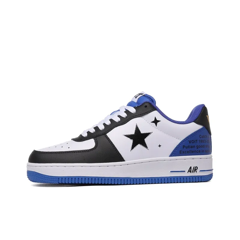 VOIT Skateboard Shoes Unisex Low Top Black White Blue-0